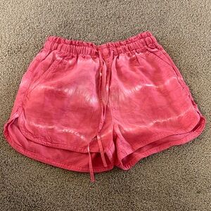 American Eagle Outfitters Pink Tie-Dye Athletic Drawstring Shorts